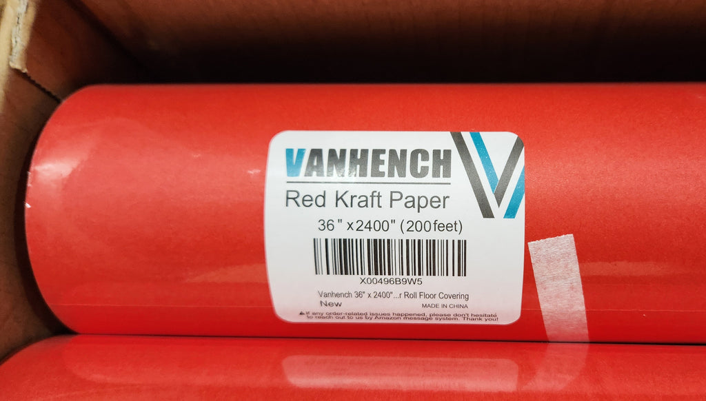 Box of 4 Rolls of Red Kraft Paper
