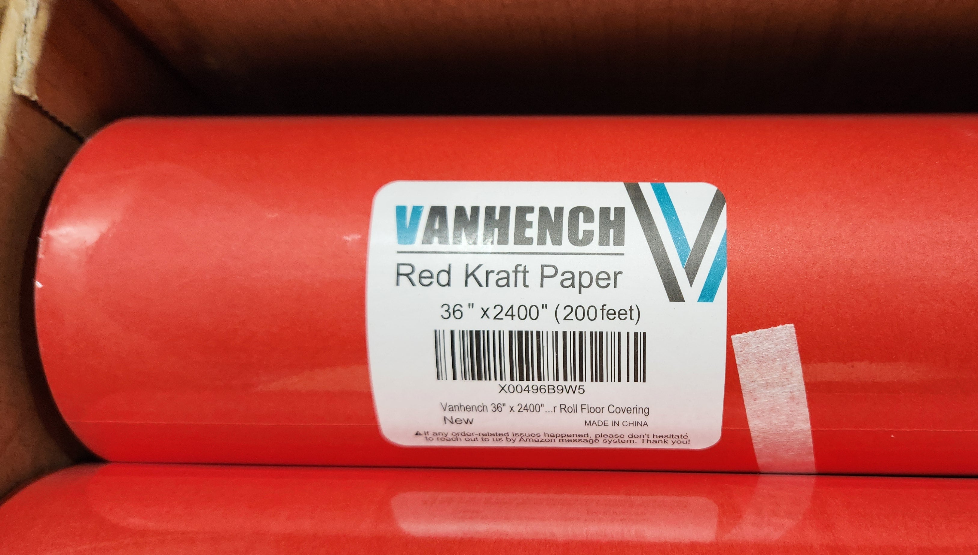Box of 4 Rolls of Red Kraft Paper