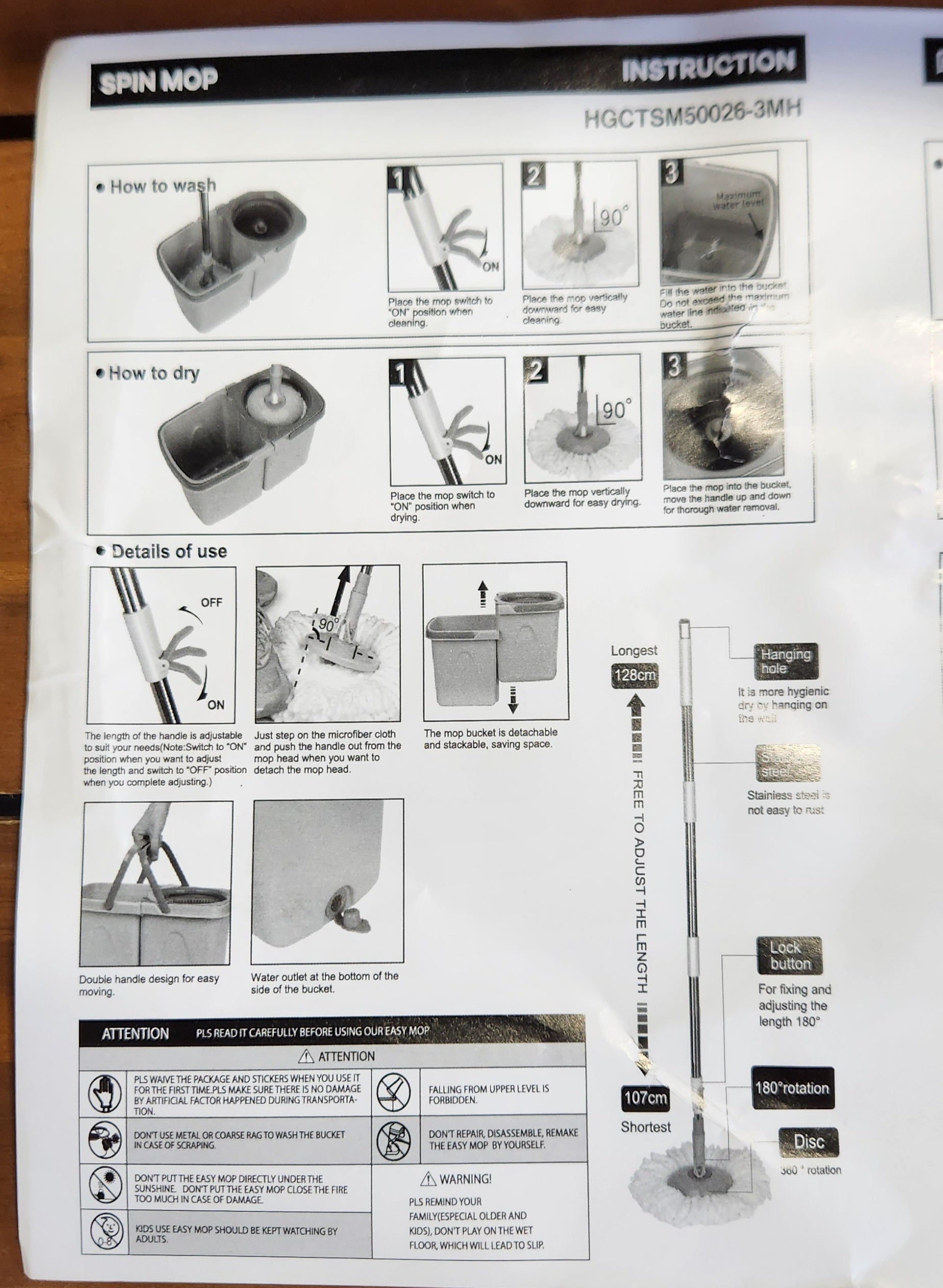 Masthome Spin Mop Bucket Set