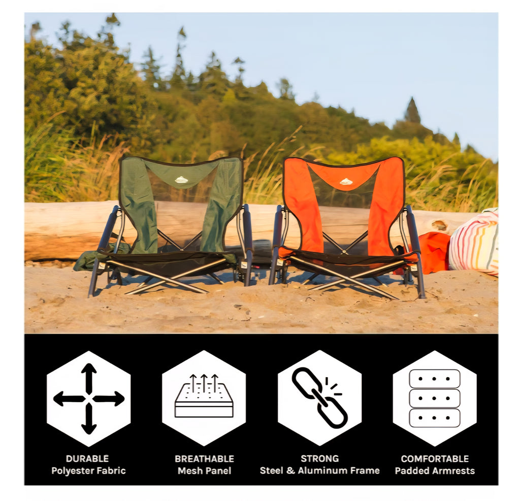 Cascade Mountain Tech Folding Camp Chair for Camping, Beach, Picnic, Barbqeues, Sporting Events with Carry Bag