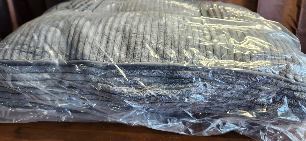 Floor Pillow 5" Thick Square Tufted Corduroy Grey Meditation Floor Sitting Pack of 2
