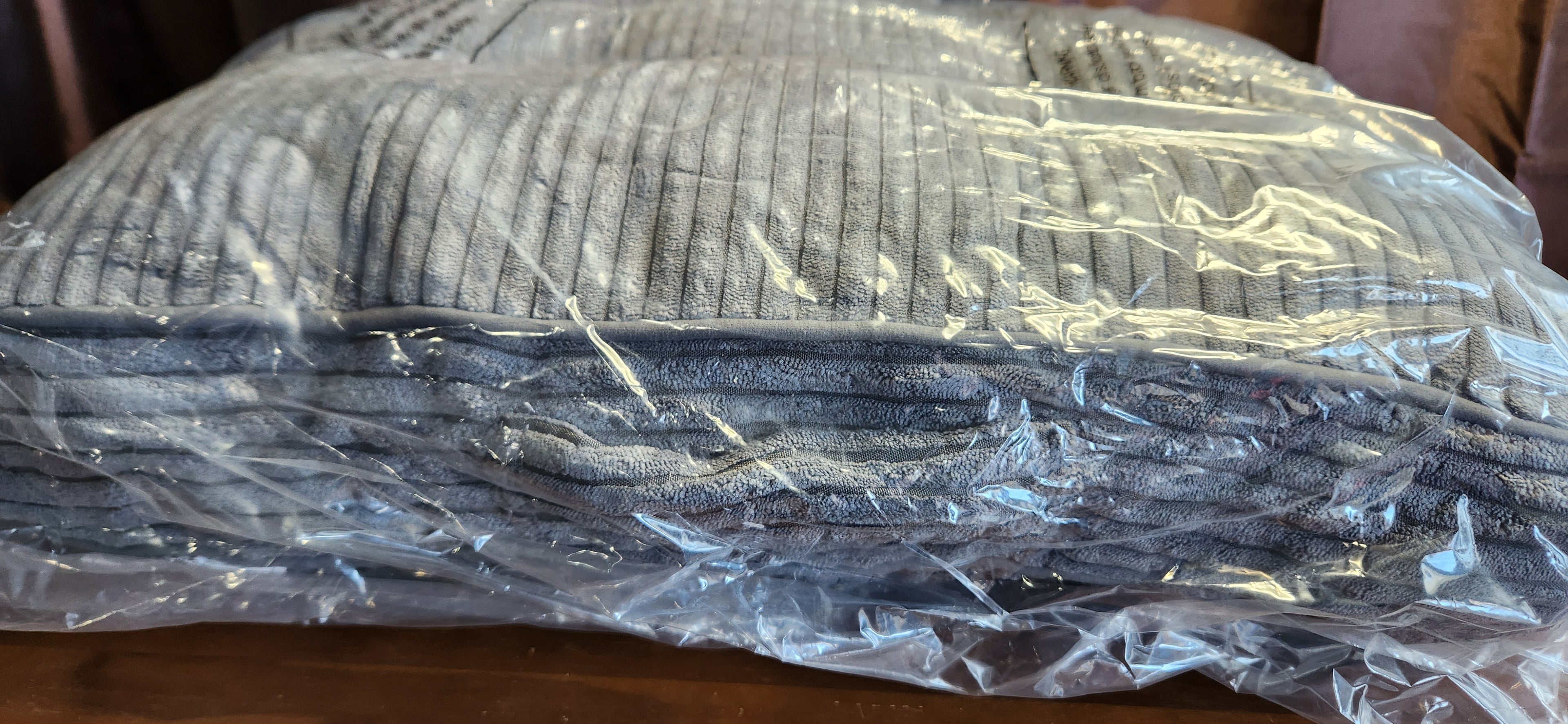 Floor Pillow 5" Thick Square Tufted Corduroy Grey Meditation Floor Sitting Pack of 2