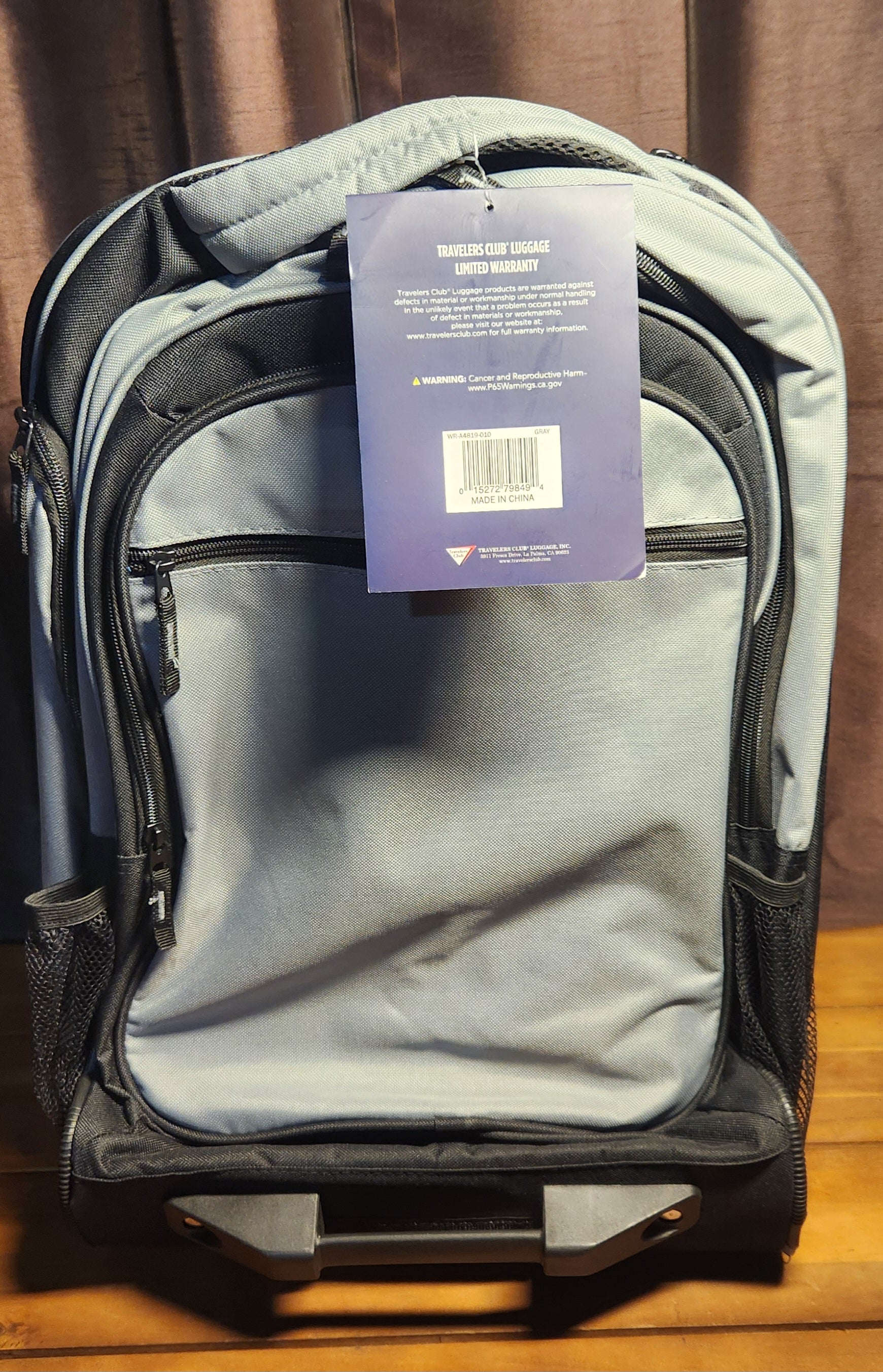 Wrangler Travel Duffel or Backpack Dobson Set, Charcoal, 19" Rolling Backpack