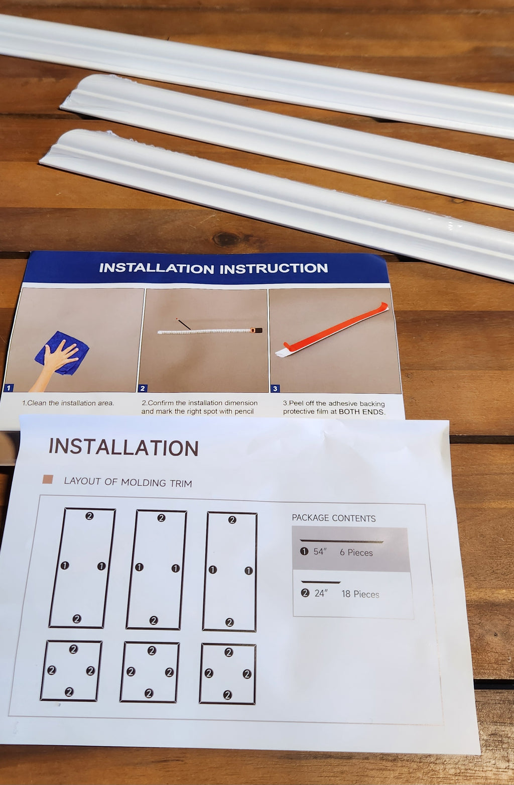 Peel and Stick Wall Molding Kit 6-Frame Premade, Ready-to-Assemble Wall Moulding Panel Frame