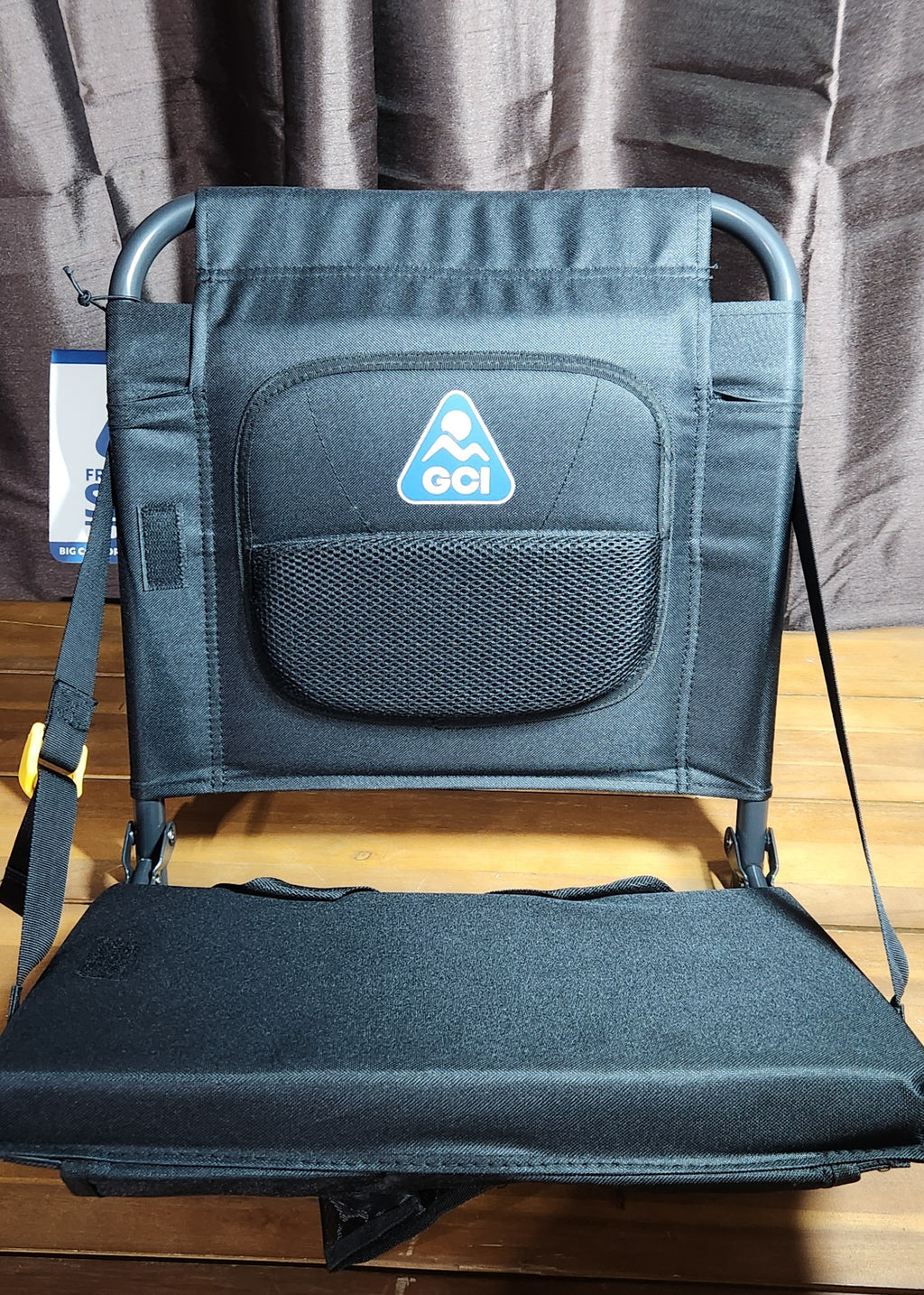 Outdoor BleacherBack Lumbar Stadium Chair With Padded Backrest- BLACK