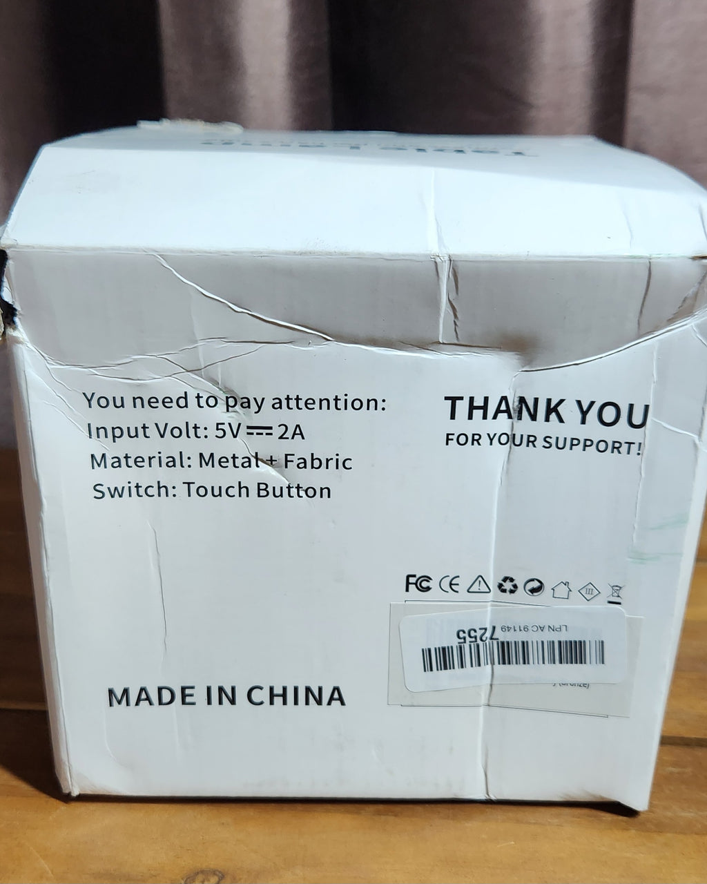 Portables Cordless Table Lamp, Fabric Shade Desk Lamp Rechargeable NEW