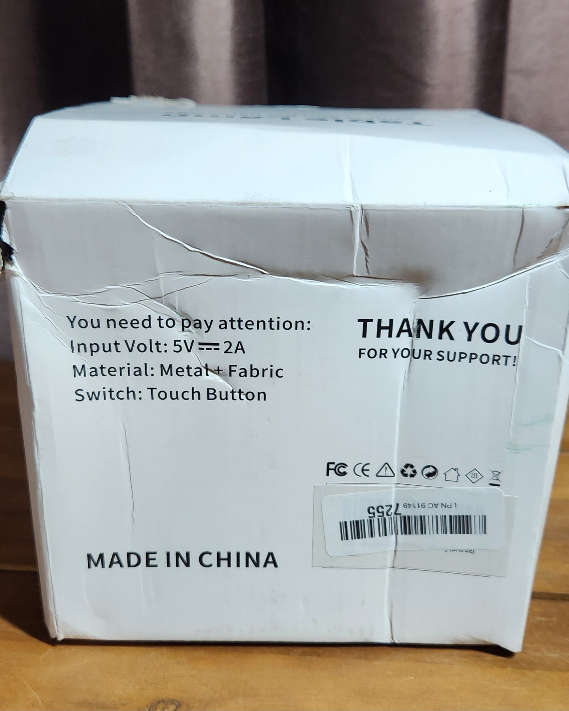 Portables Cordless Table Lamp, Fabric Shade Desk Lamp Rechargeable NEW