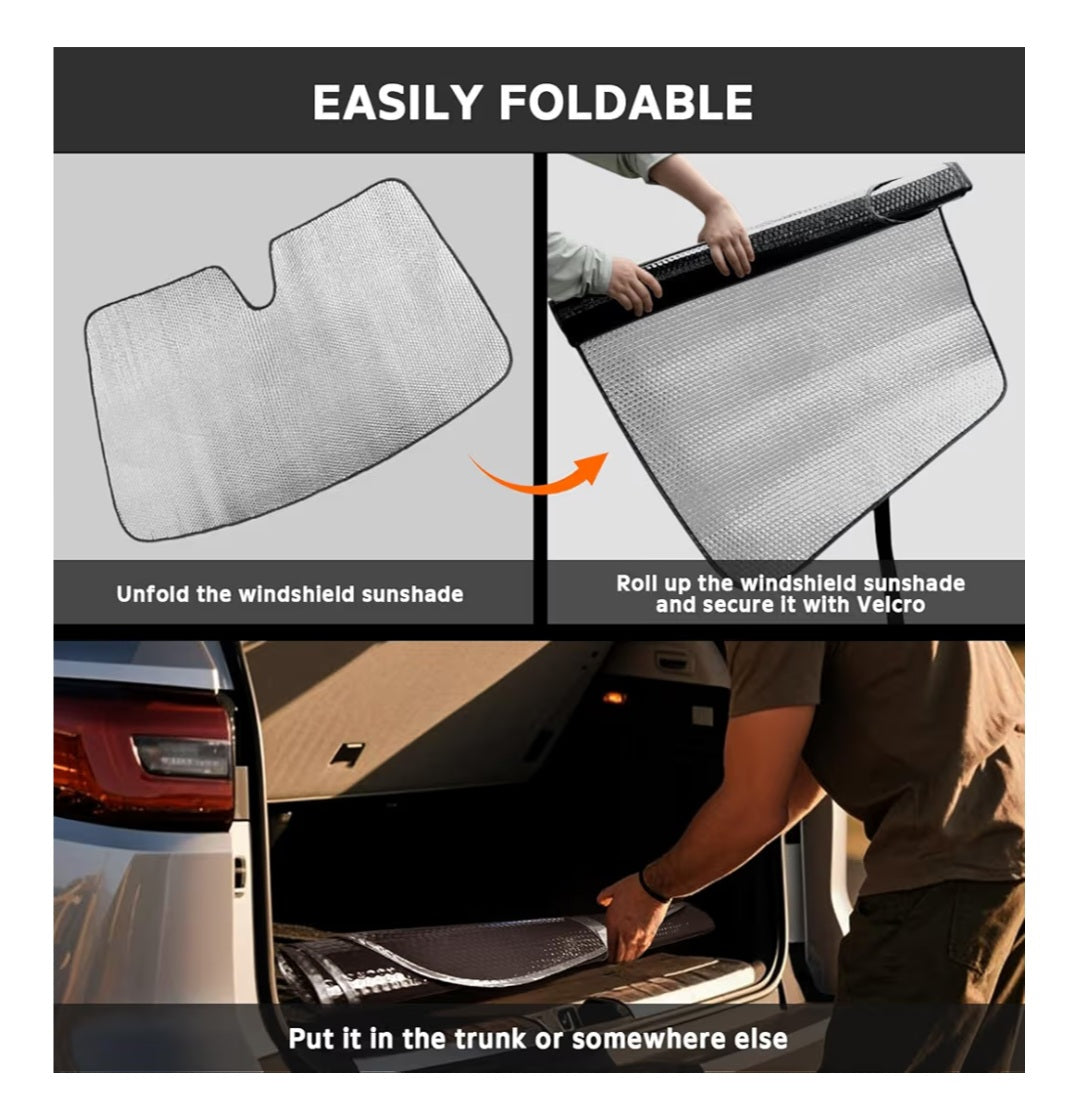 Windshield Sun Shade 5-Layer Bubble Foldable Thicken Front Window Sunshade Sun Visor Protection Accessories - Blocks Heat & UV Rays Keep Car Cooler