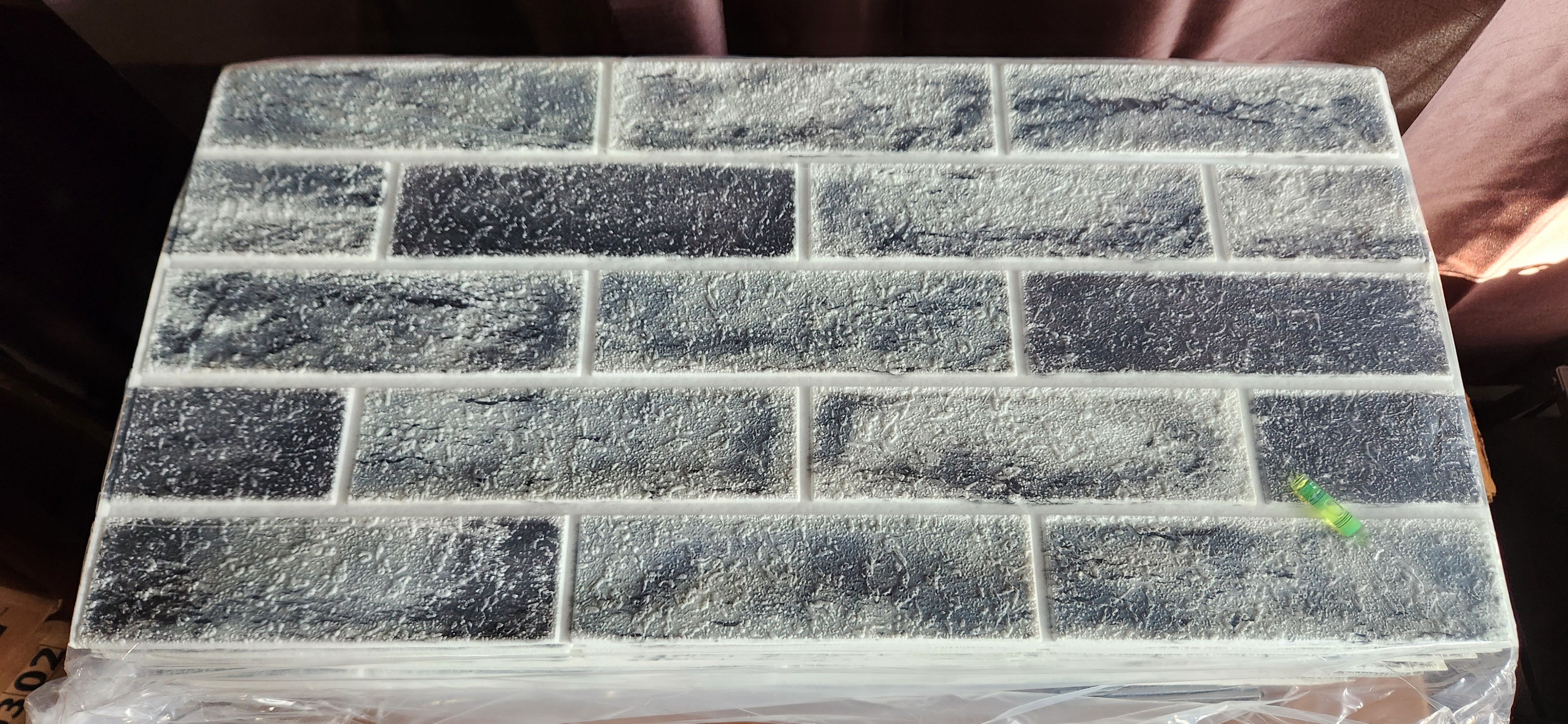 Faux Brick Tile 3D Strip Wall Paneling, Self-Adhesive Artificial Stone Backsplash Waterproof Foam 20PCS, Gray 100 sqft