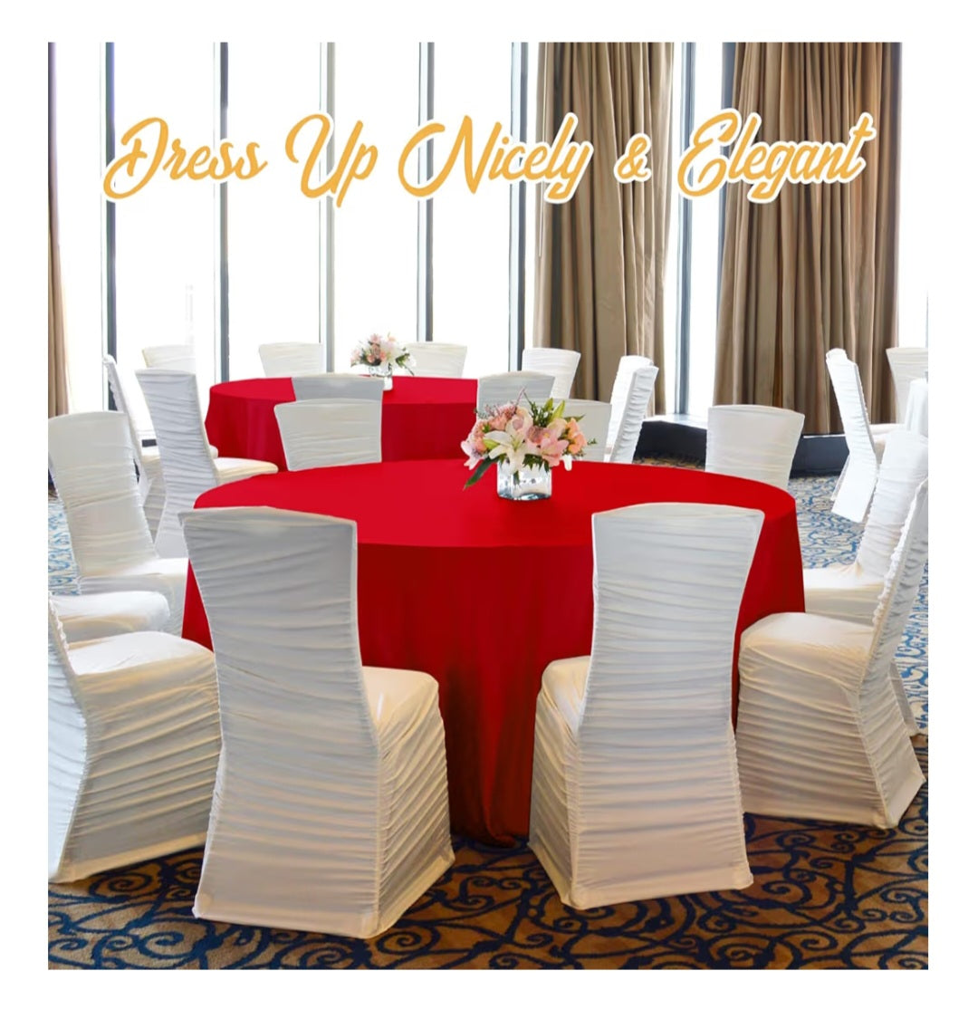 6 Pack Red Round Tablecloths 70 Inch for 30“-48” Tables