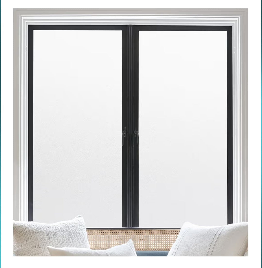 Window Privacy Film, Frosted Glass Window Clings, Removable Anti-UV Glass Door Covering- White