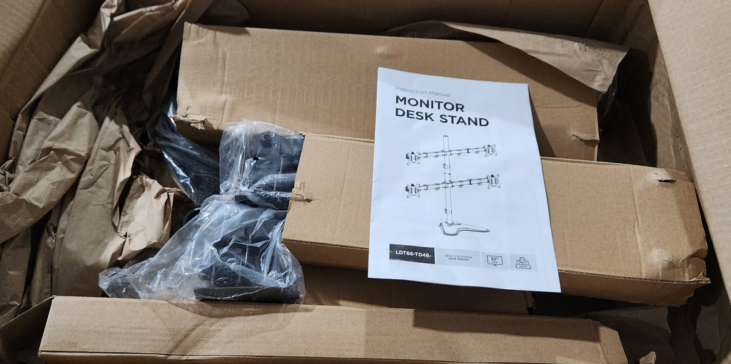 Quad-Monitor Steel Articulating Monitor Desk Stand