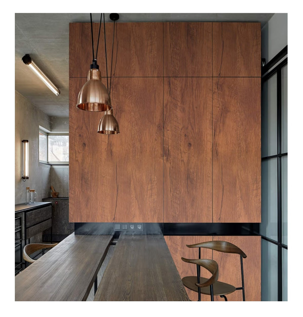Wood Grain Contact Paper- 1 Roll Removable Vinyl Film Red Brown Wood Wallpaper 23.6" x 118"