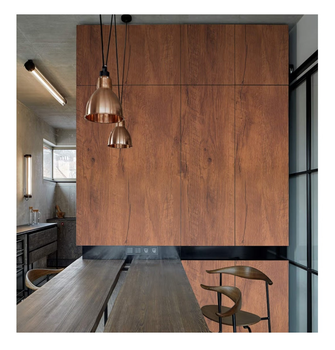 Wood Grain Contact Paper- 1 Roll Removable Vinyl Film Red Brown Wood Wallpaper 23.6" x 118"