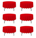 6 Pack Red Round Tablecloths 70 Inch for 30“-48” Tables