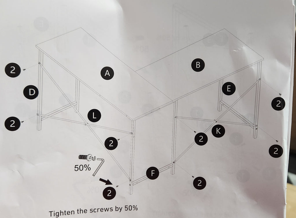 L Shaped Desk,Grey Office Computer Gaming Desks Corner PC Table with Side Bag and Reversible Shelf