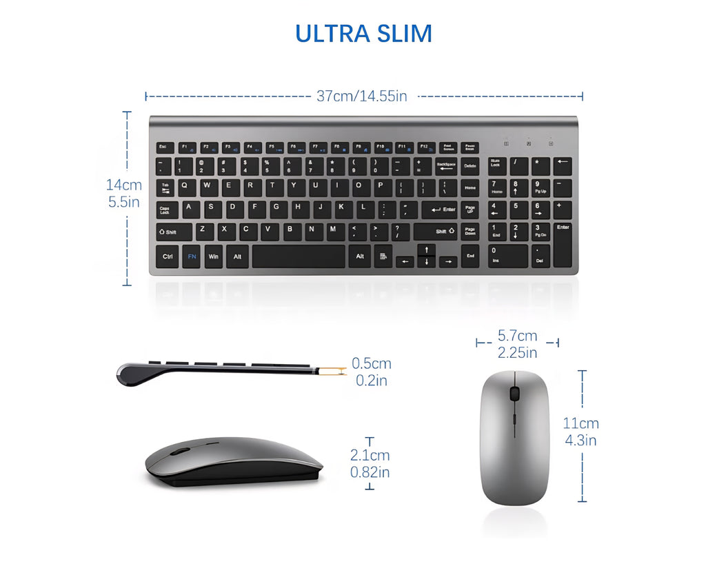 Wireless Keyboard and Mouse Ultra Slim Combo