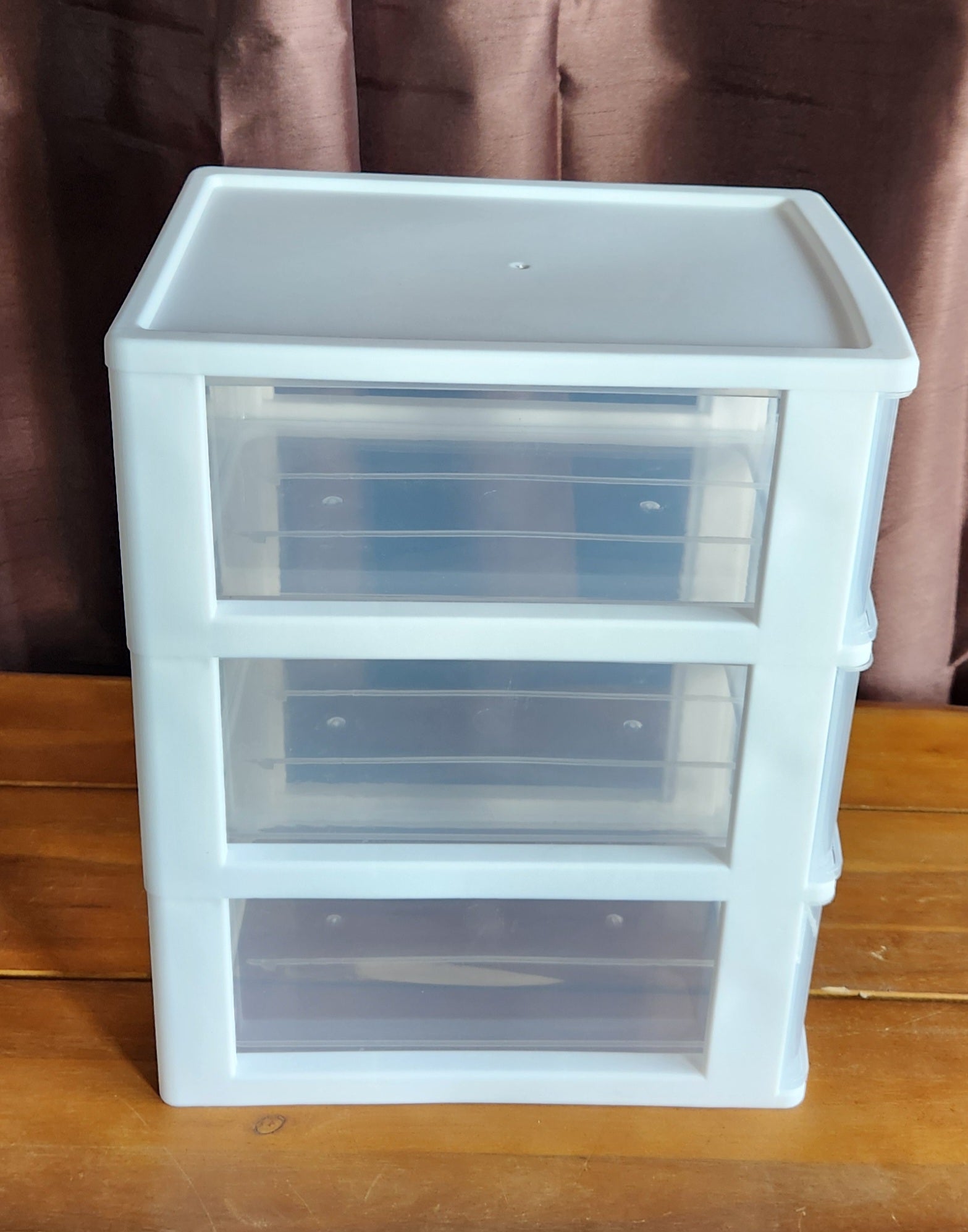 Small 3 Drawer Storage Organizer, White Plastic Drawer Storage