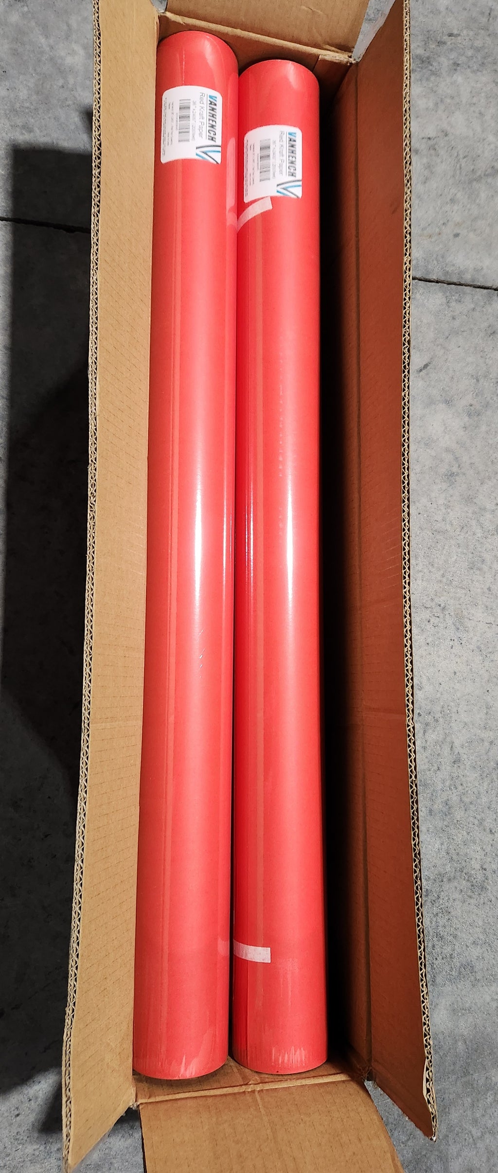 Box of 4 Rolls of Red Kraft Paper