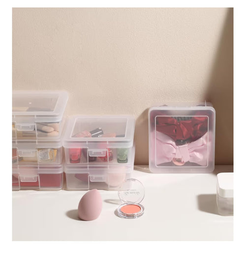 12 Pack Storage Containers with Latching Lid 5" x 5"x 1.9" Stackable Boxes