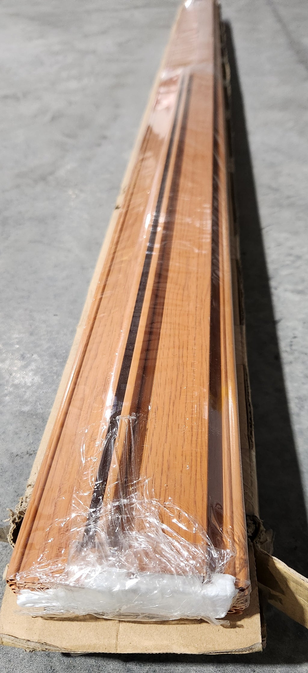 36 in. x 80 in. Fruitwood Vinyl Accordion Folding Door with Hardware Trimmable