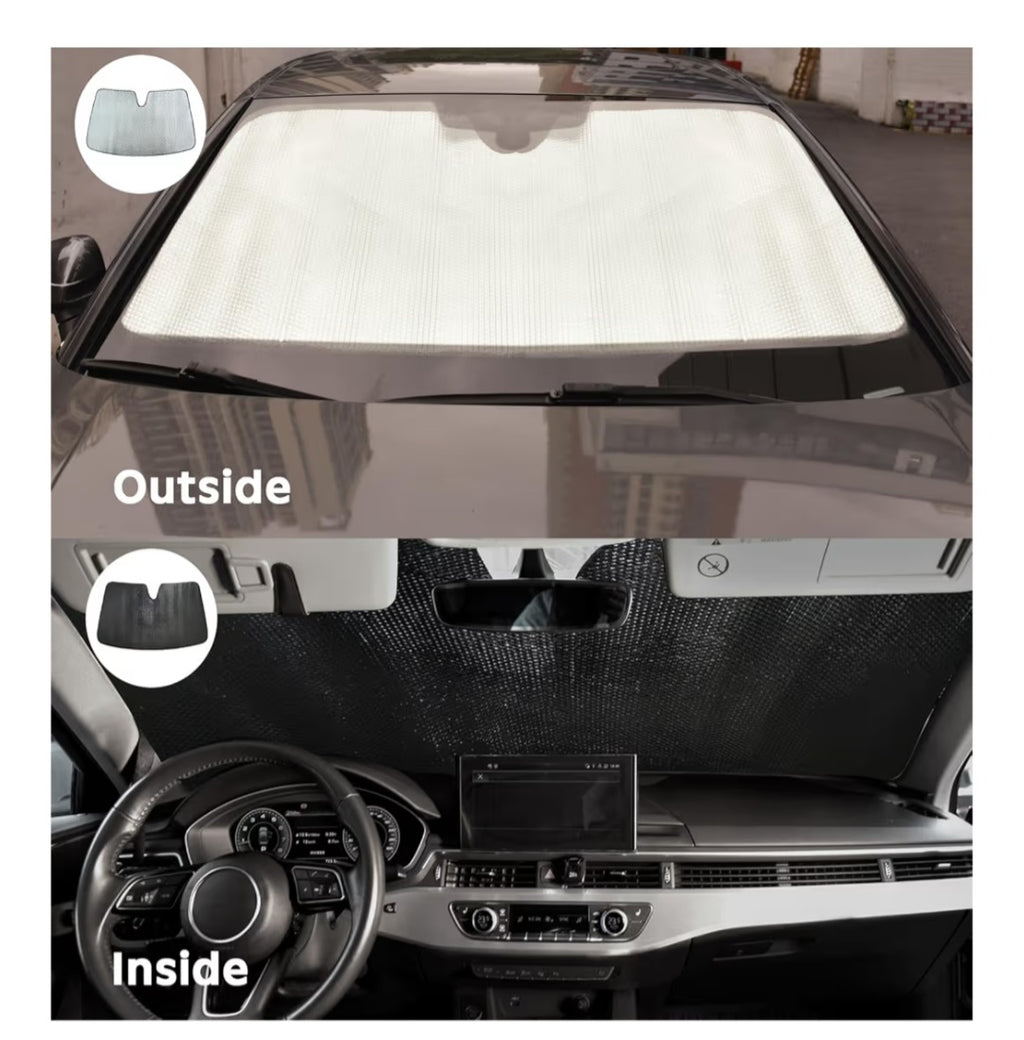 Windshield Sun Shade 5-Layer Bubble Foldable Thicken Front Window Sunshade Sun Visor Protection Accessories - Blocks Heat & UV Rays Keep Car Cooler