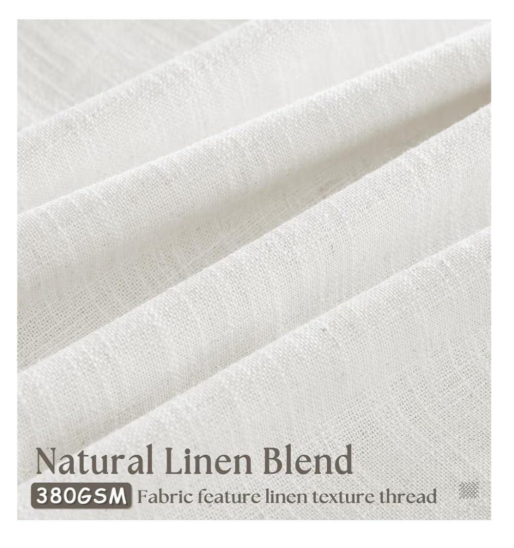 Curtains Pinch Pleated High Ceiling Tall Curtains 2 Panels Set Beige White 120"x 40" NEW