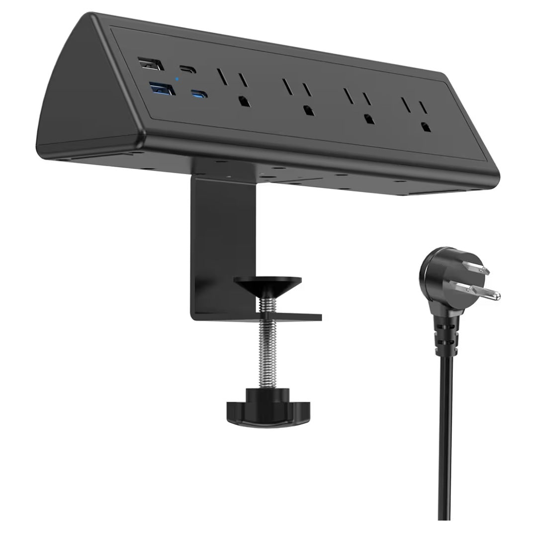 Desk Clamp Power Strip,20W Fast Charging Station,Surge Protector