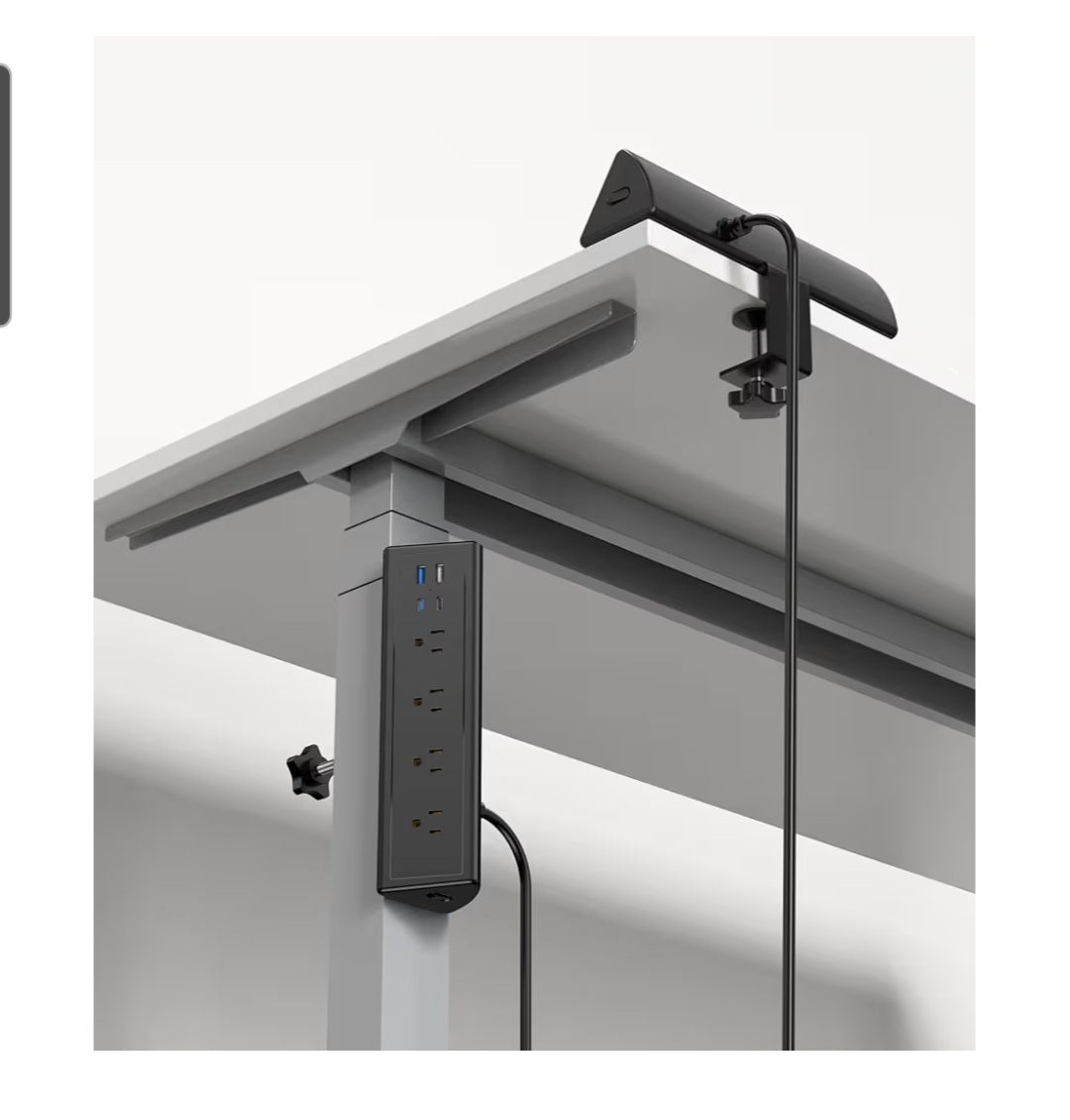 Desk Clamp Power Strip,20W Fast Charging Station,Surge Protector