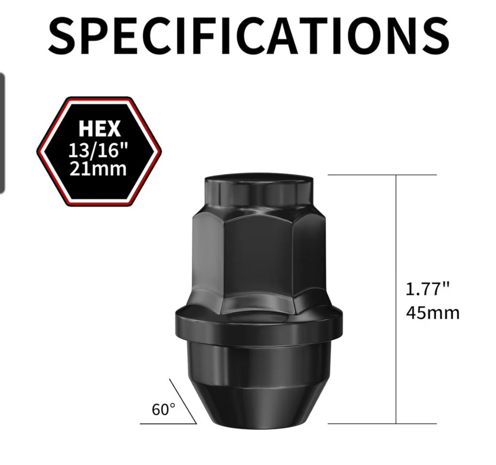 24pcs M14x1.5 Lug Nuts for F150