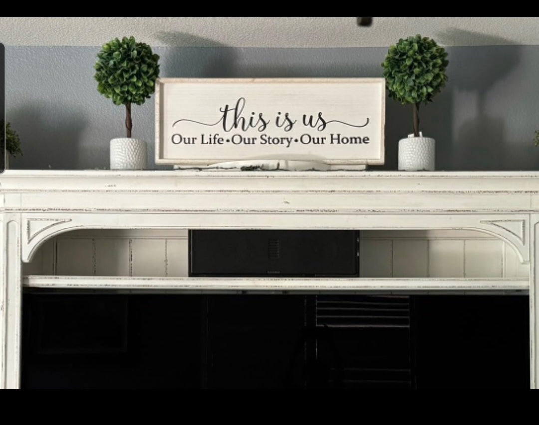 Large Wall Sign "This is Us" Farmhouse Picture