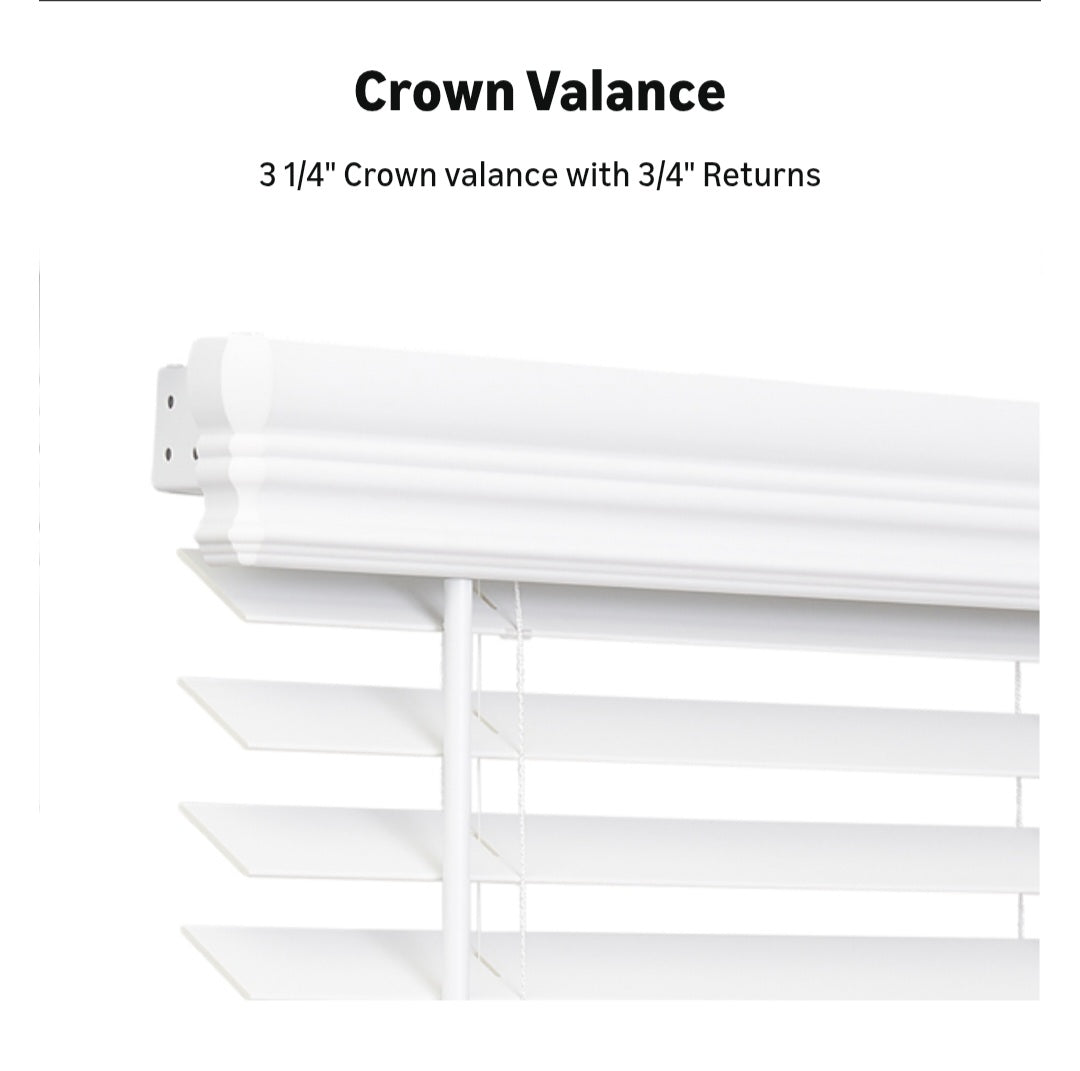 2 Inch Faux Wood Blind, 70" Wide x 60" Long, Bright White