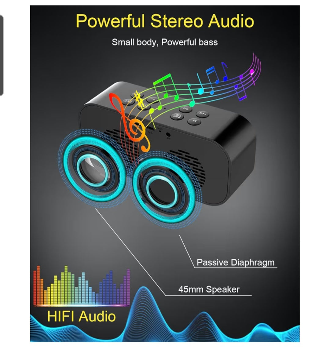 Alarm Clock with Bluetooth Speaker for Bedroom/Office