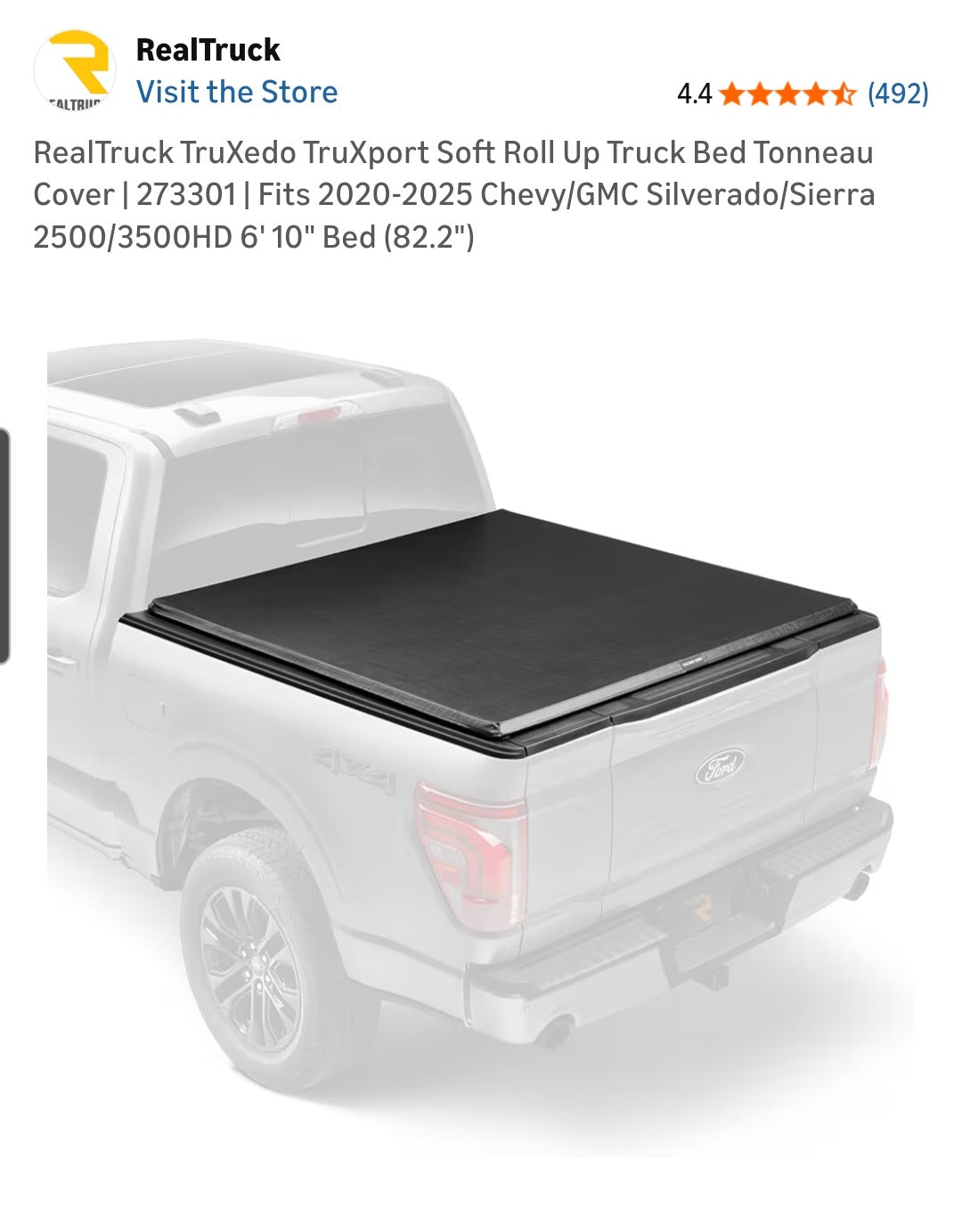 RealTruck TruXedo TruXport Soft Roll Up Truck Bed Tonneau Cover