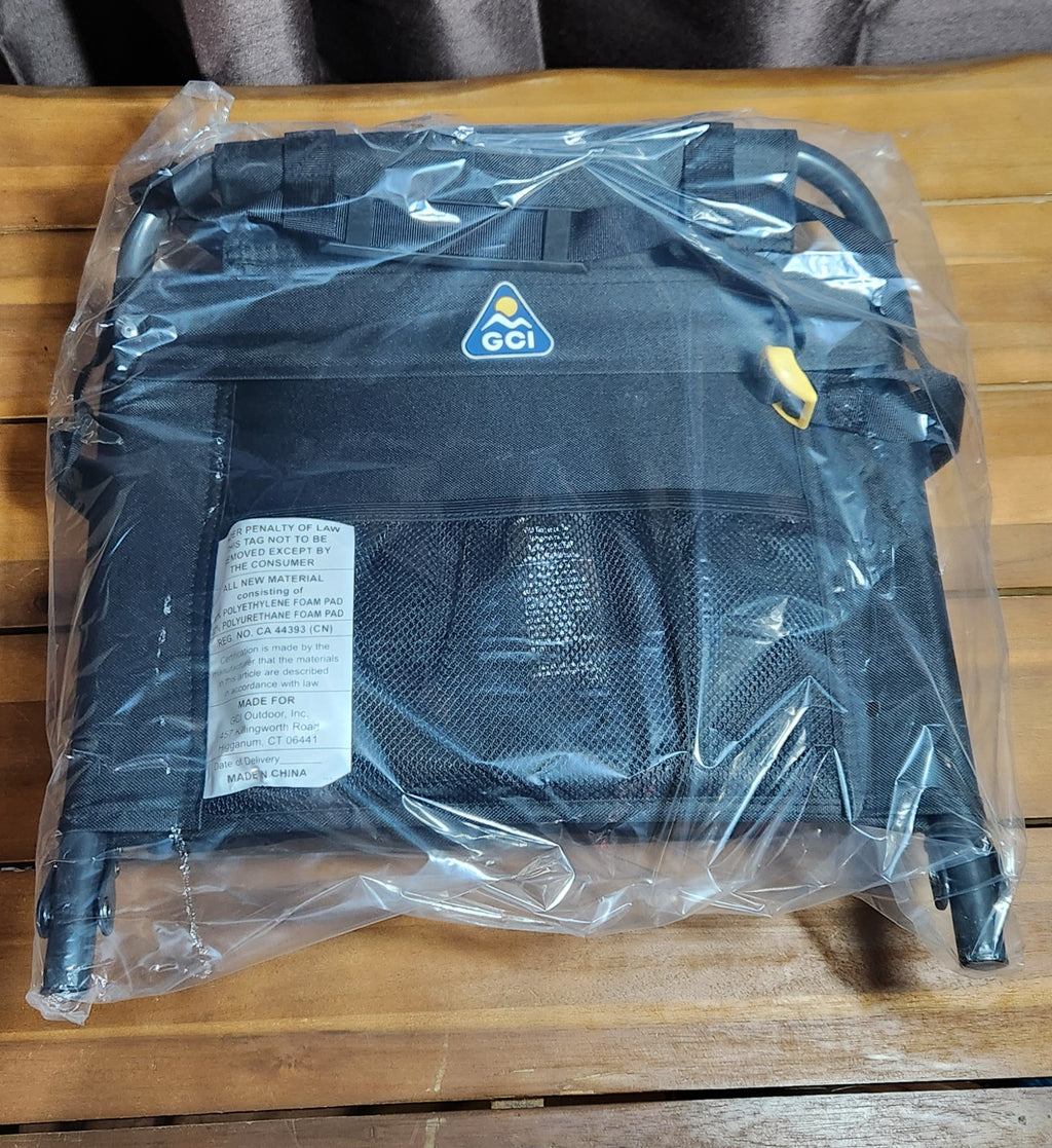 Outdoor BleacherBack Lumbar Stadium Chair With Padded Backrest- BLACK