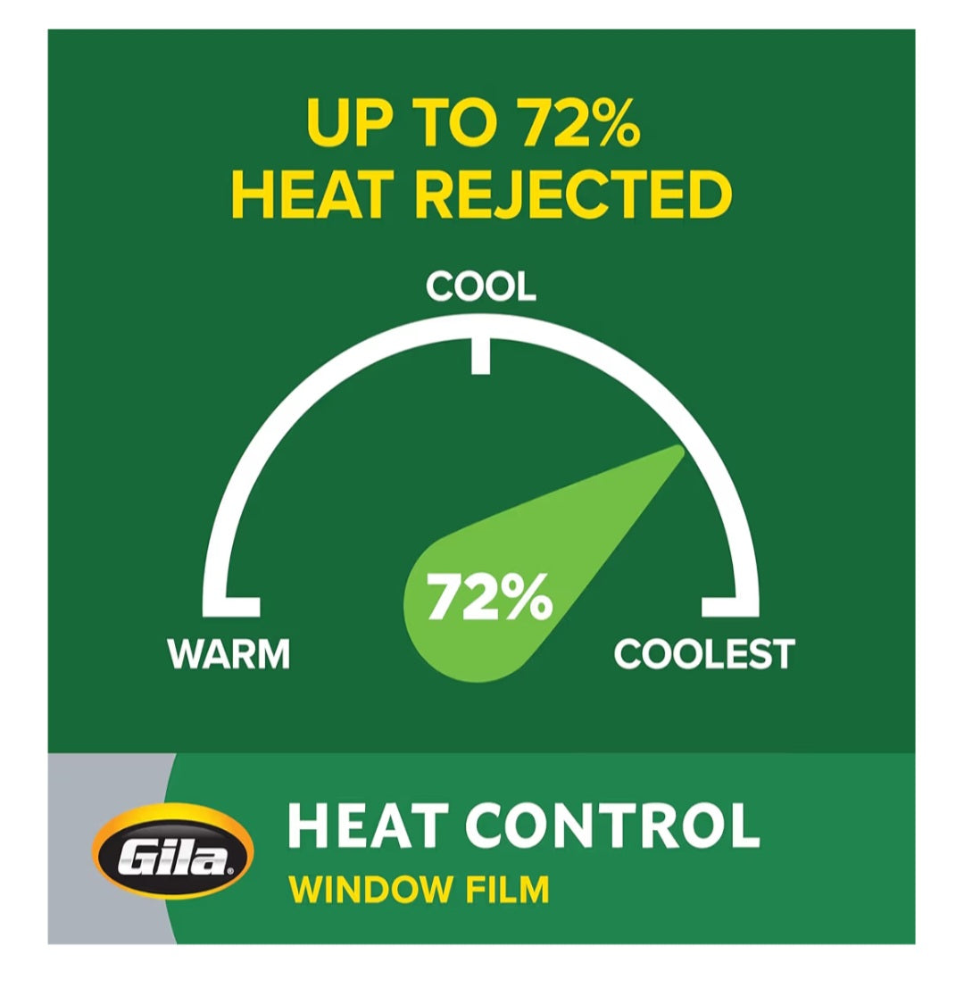 Gila® Heat Control Titanium Adhesive Residential DIY Window Film Sun Blocking Glare Reduction 4ft x 15ft
