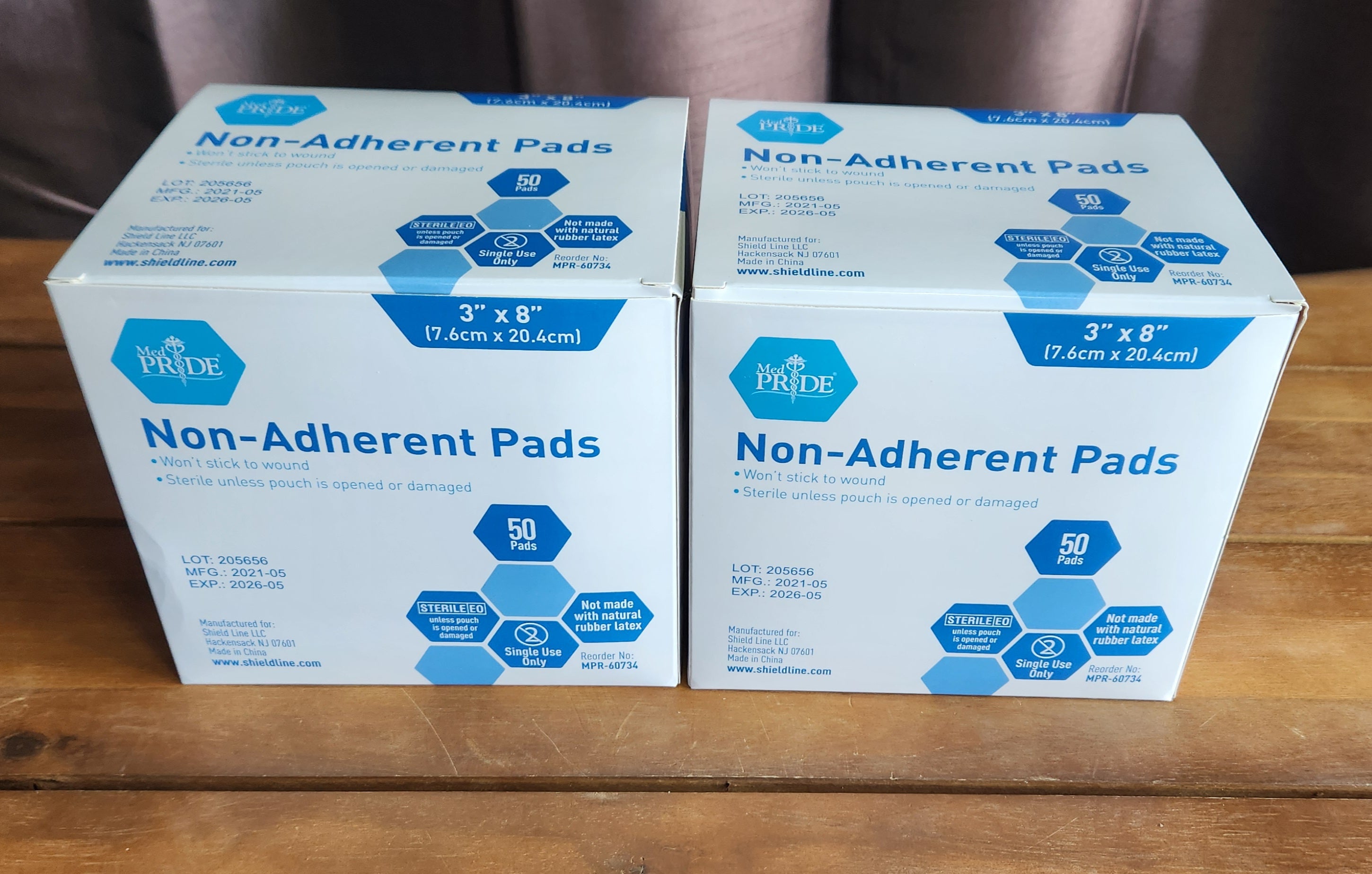 Sterile Nonstick Pads for Wound Care Absorbent Non-Adherent 3x8 In 50pk MedPride