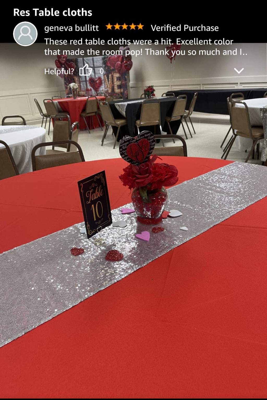 6 Pack Red Round Tablecloths 70 Inch for 30“-48” Tables
