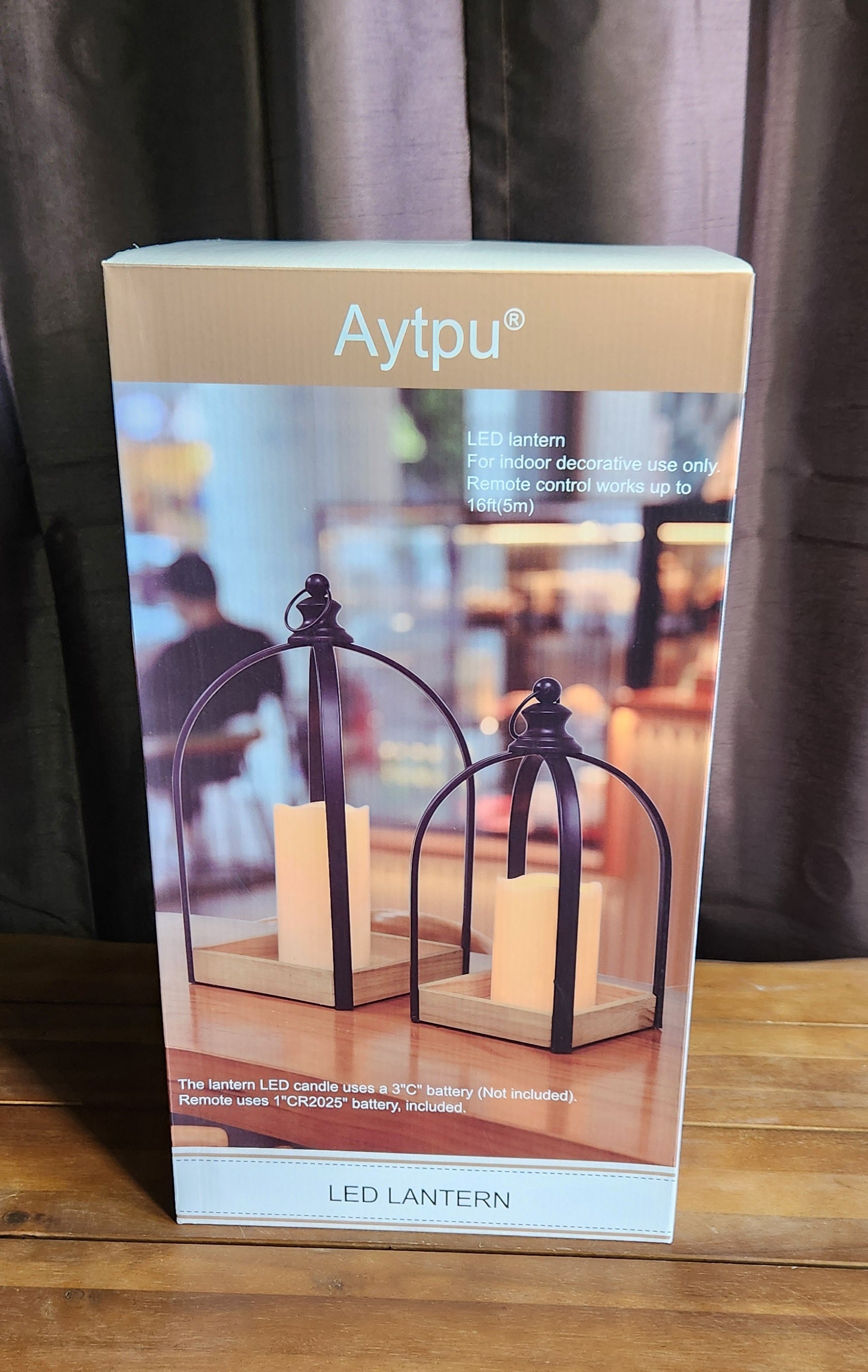 Farmhouse Lantern Decor Set of 2, Black Metal Candle Lanterns w/Timer & Remote-Controlled Flickering