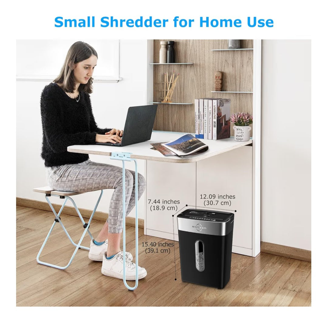 Shredder for Home Office, 4 Gallons 8-Sheet Cross Cut Credit Card Shredder