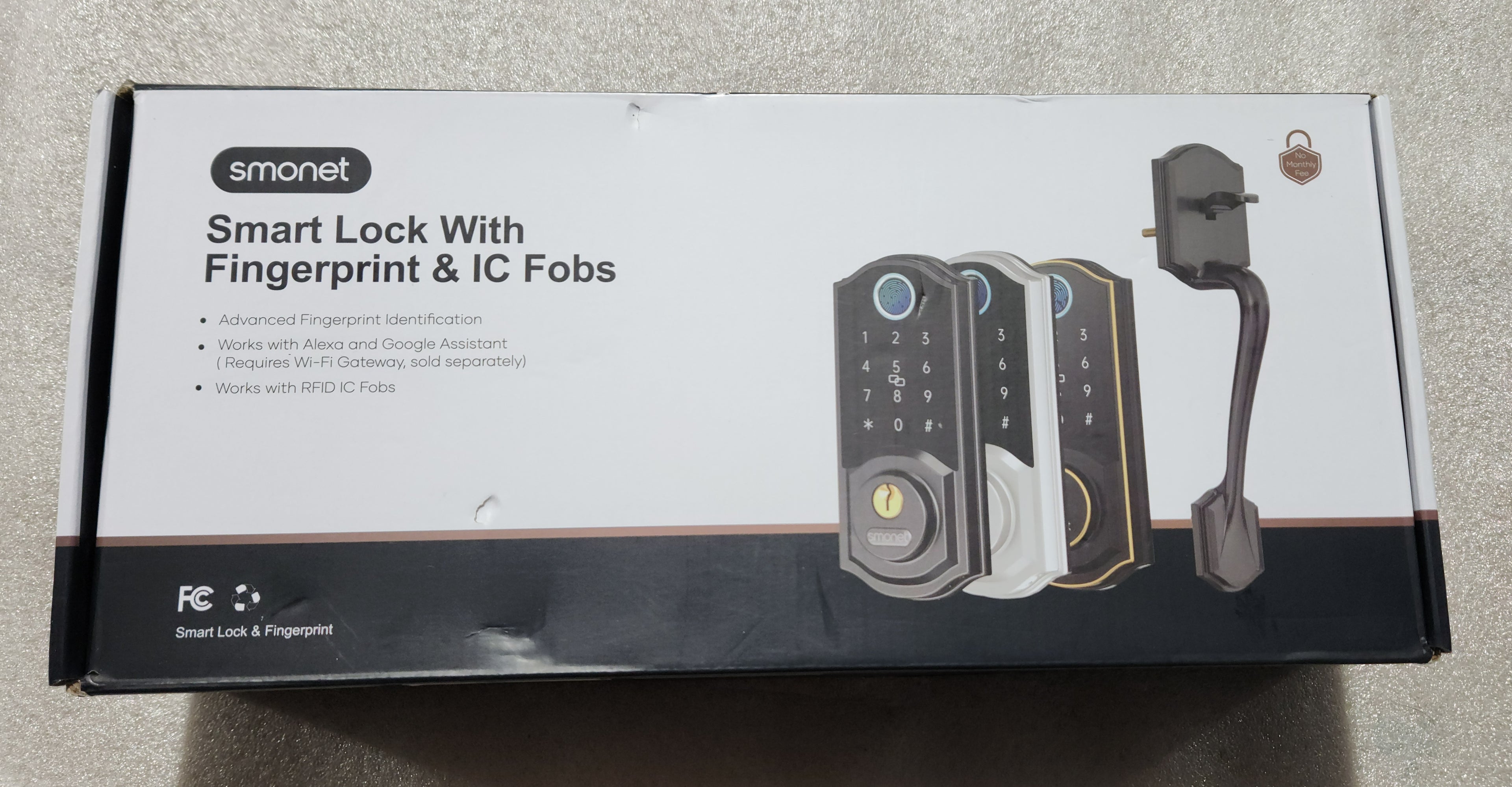 Keyless Entry Smart Lock Keypad, Fingerprint Knob SMONET