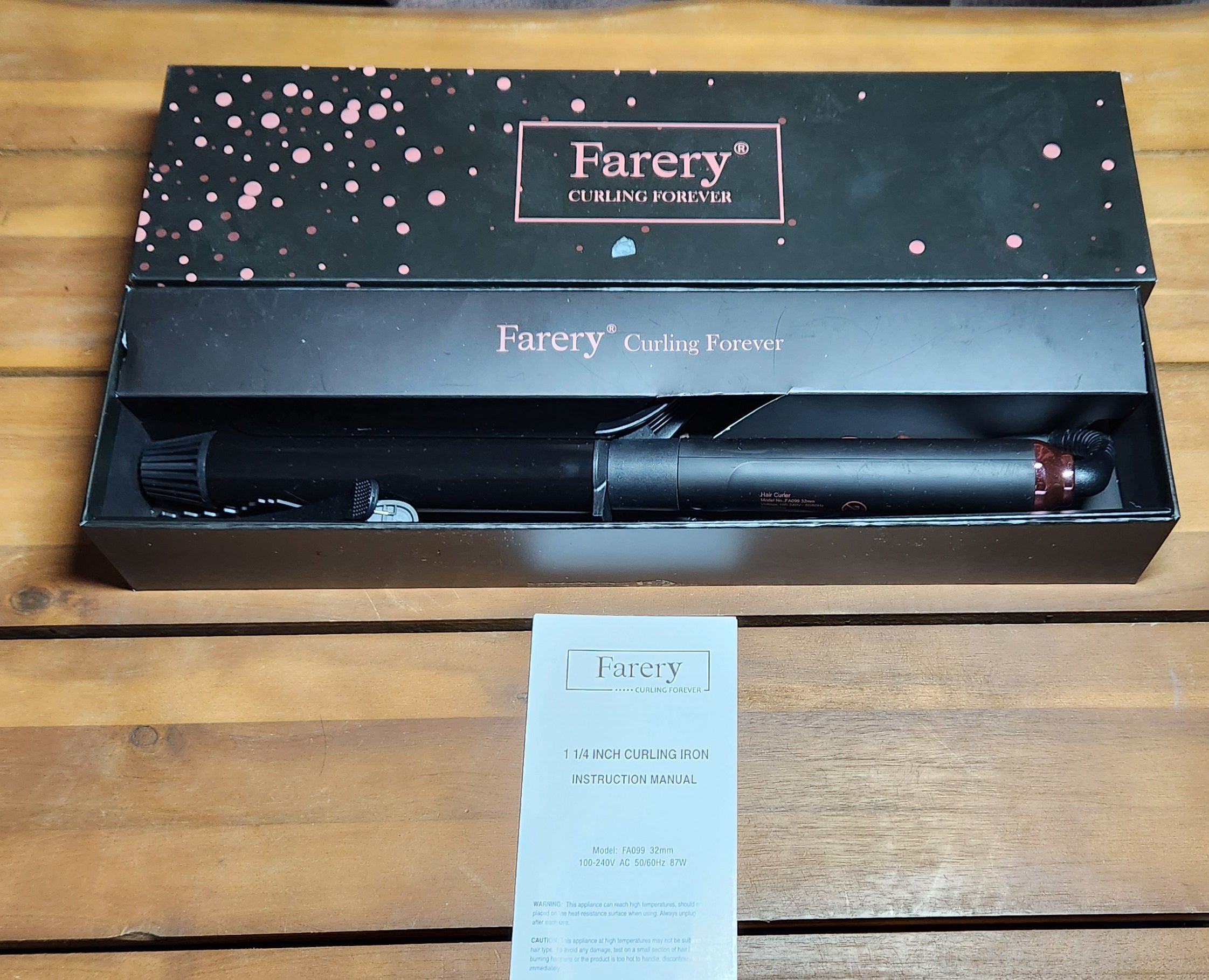 Long Barrel Curling Iron 1 1/4 inch, 1.25 Inch Curling Iron for Long Hair, Infused Argan Oil & Keratin