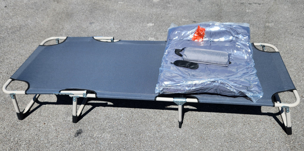 Portable Camping Cot Foldable Bed with Mattress Pad