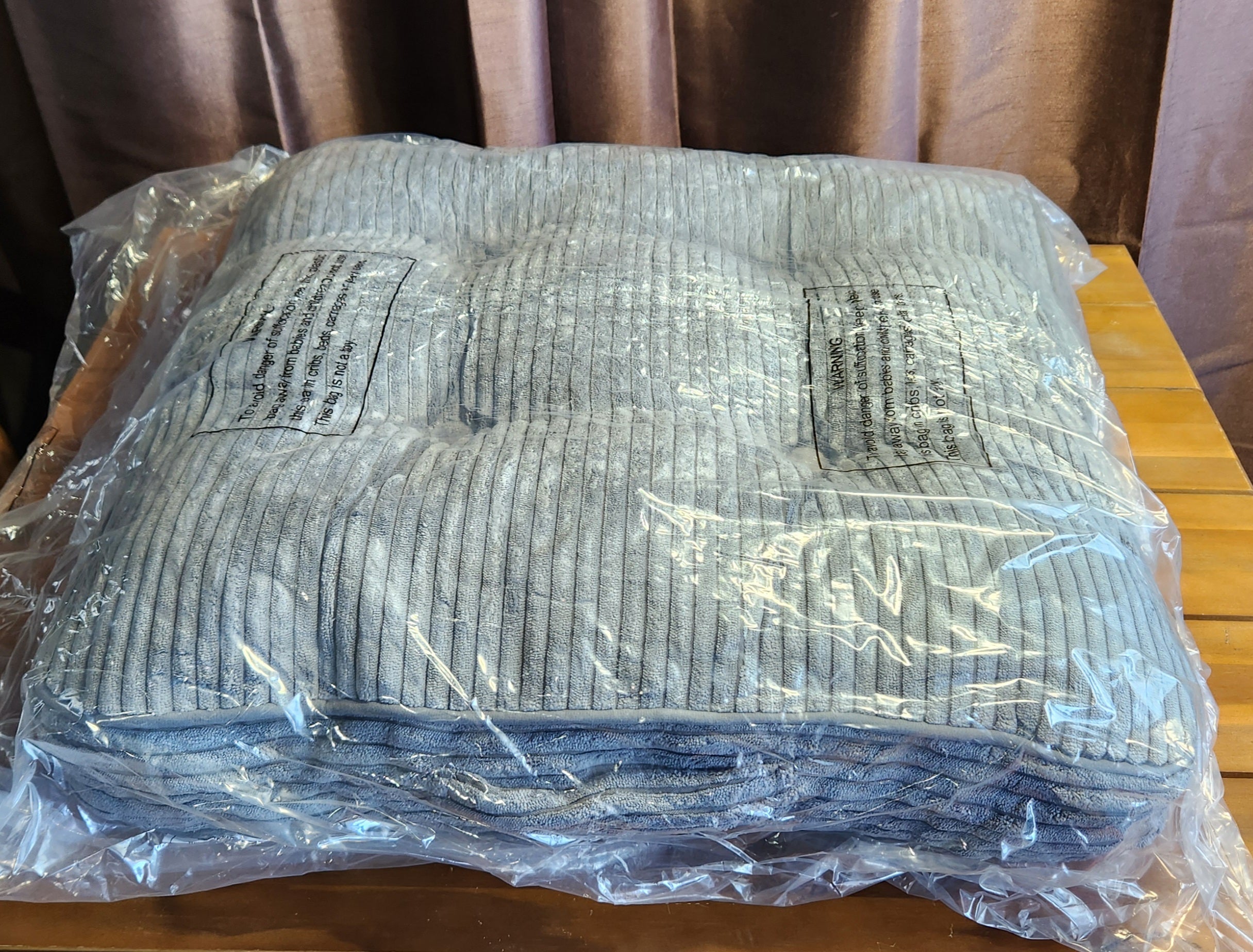 Floor Pillow 5" Thick Square Tufted Corduroy Grey Meditation Floor Sitting Pack of 2