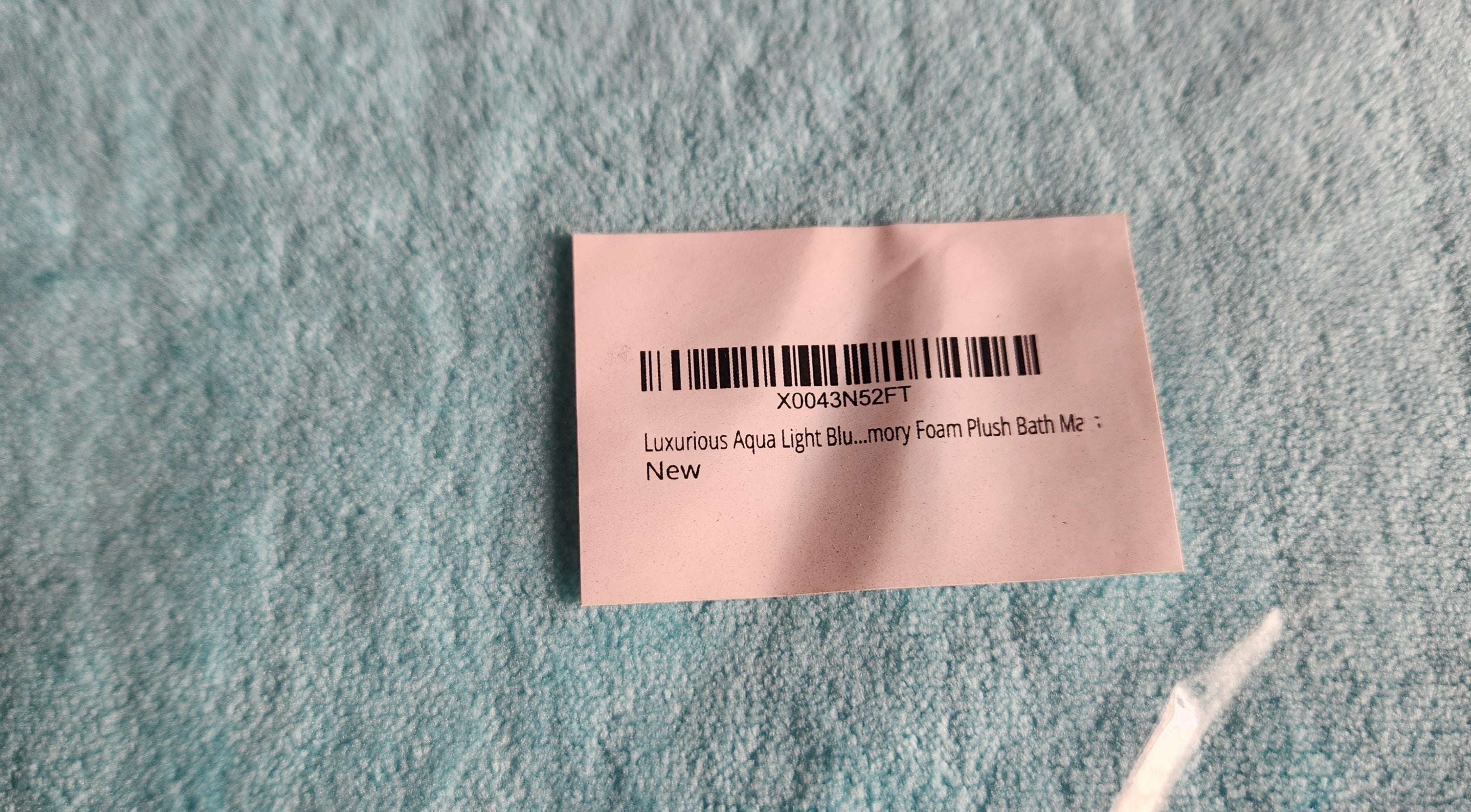 Blue Bath Mat Memory Foam Rug Aqua Teal