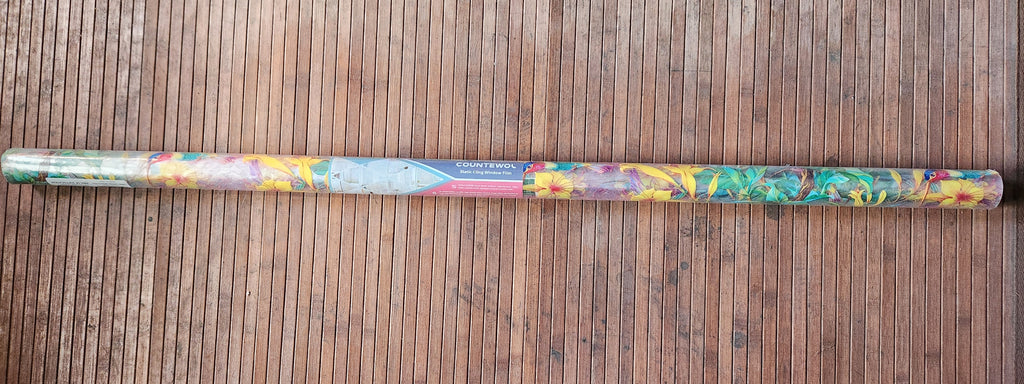LONG & Big Rolls of Window Privacy Film Stained Glass Window Film Hummingbird Bloom 45.2 x157.4 in