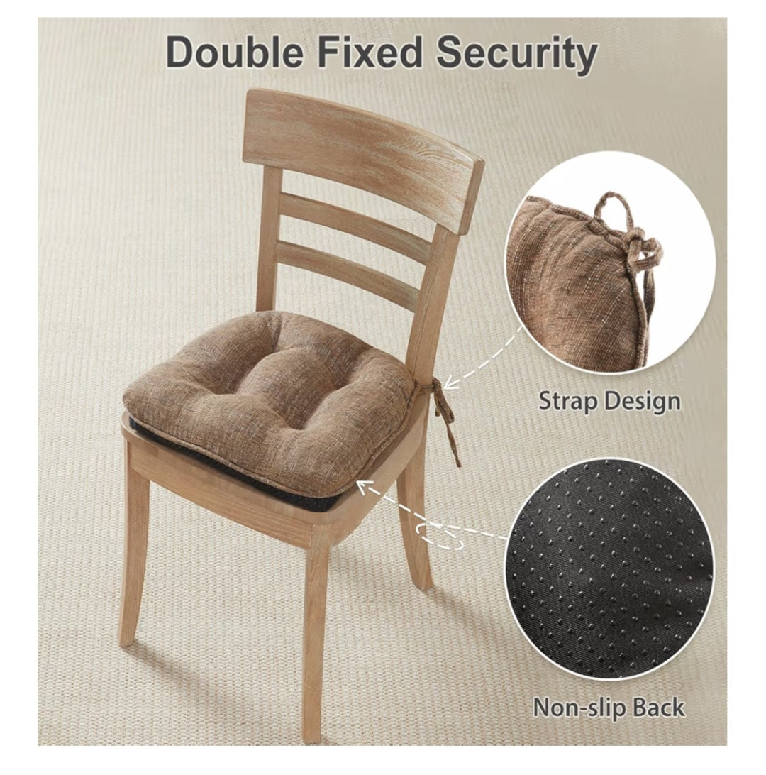 Kitchen Chair Cushions Set of 4 for Dining Chair Brown