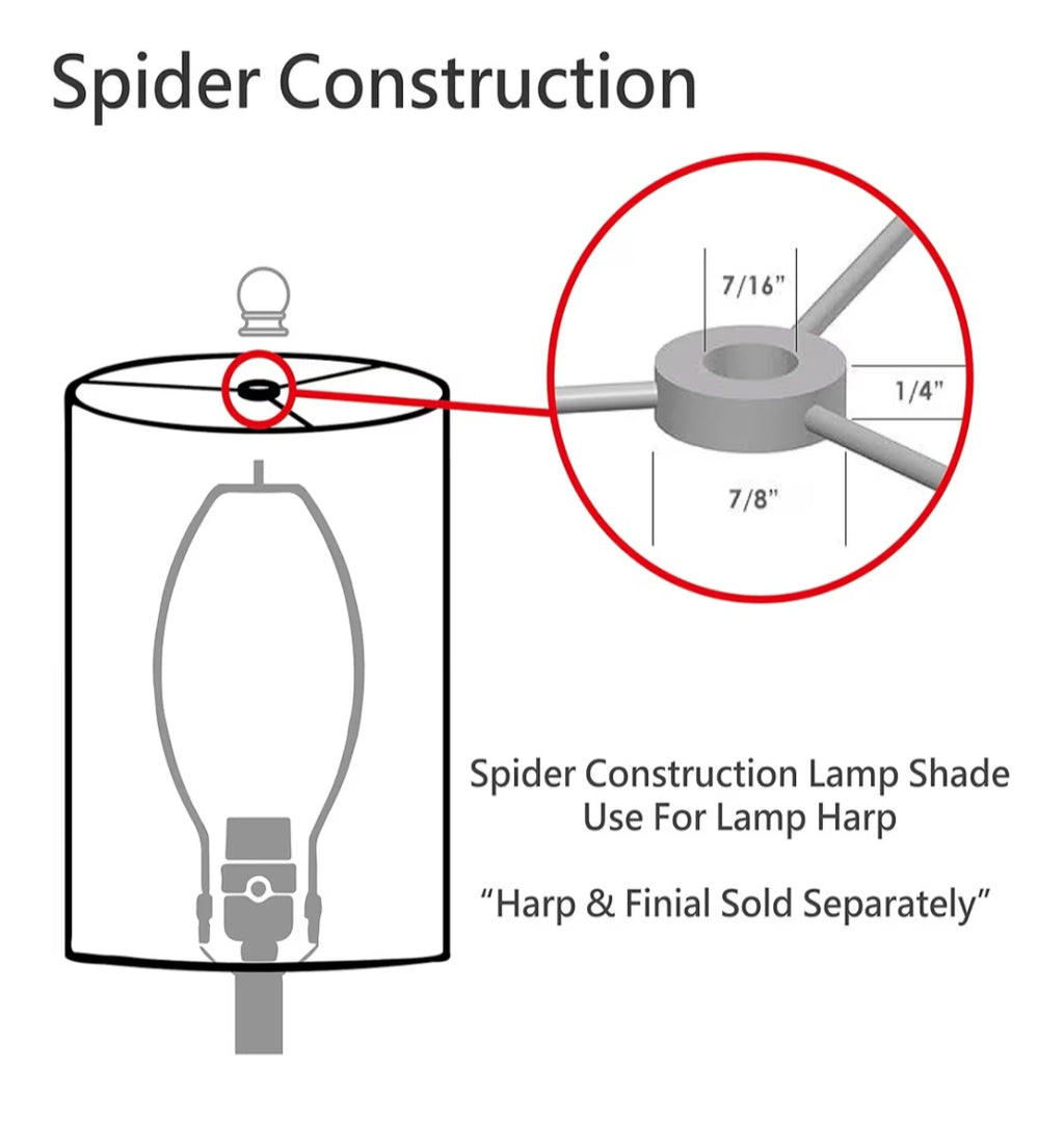 Lamp Shade Aspen Creative Drum (Cylinder) Shaped Spider Construction in Rich Red (8" x 8" x 11")