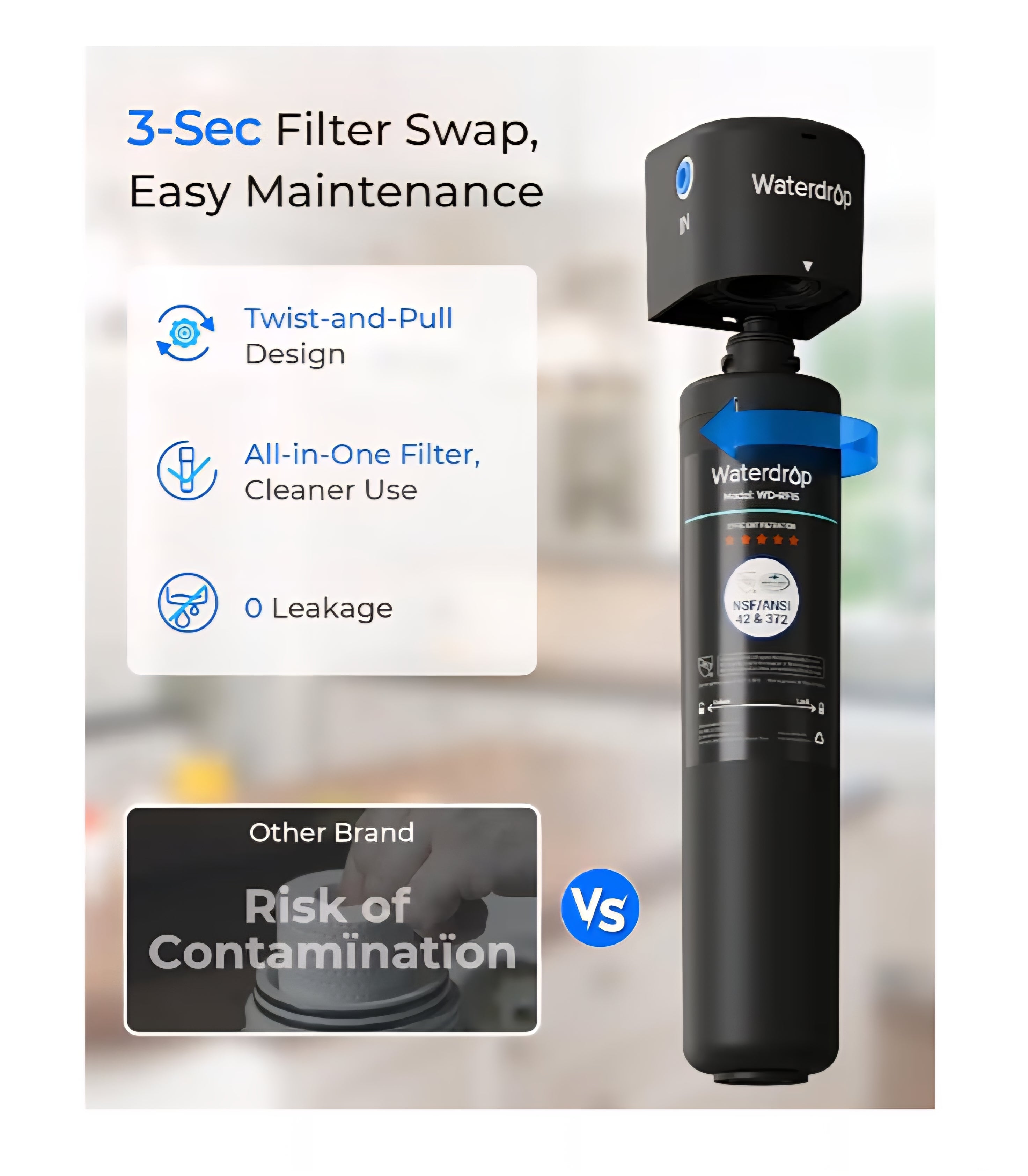 Waterdrop 15UA Under Sink Water Filter System