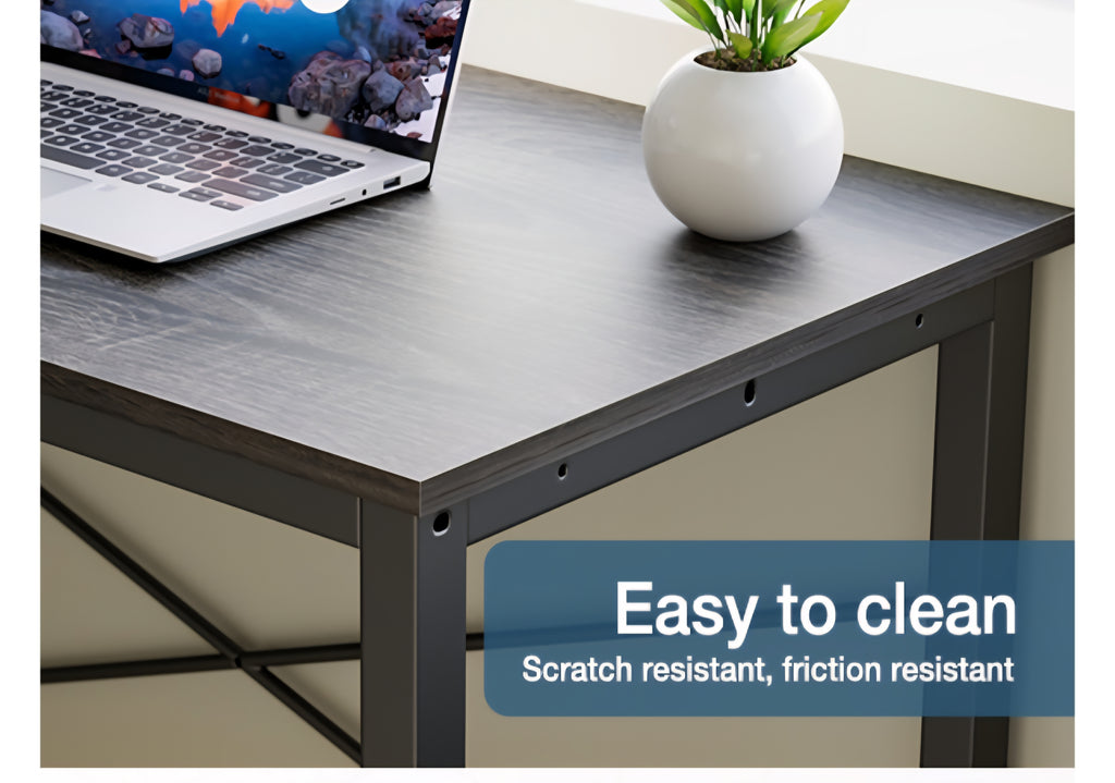 L Shaped Desk,Grey Office Computer Gaming Desks Corner PC Table with Side Bag and Reversible Shelf